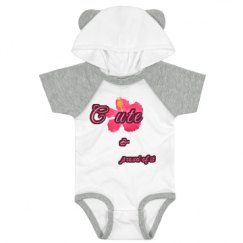 Infant Hooded Raglan Bodysuit with Ears