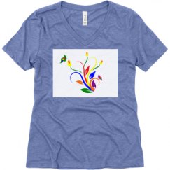 Ladies Relaxed Fit Super Soft Triblend V-Neck Tee