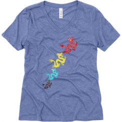 Ladies Relaxed Fit Super Soft Triblend V-Neck Tee