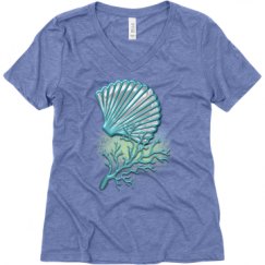 Ladies Relaxed Fit Super Soft Triblend V-Neck Tee