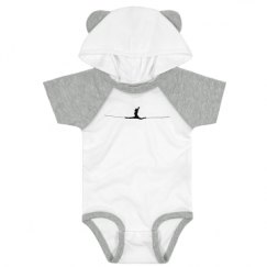 Infant Hooded Raglan Bodysuit with Ears