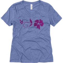 Ladies Relaxed Fit Super Soft Triblend V-Neck Tee