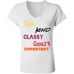 Ladies Slim Fit V-Neck Jersey Tee