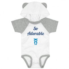 Infant Hooded Raglan Bodysuit with Ears