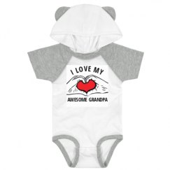 Infant Hooded Raglan Bodysuit with Ears