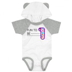 Infant Hooded Raglan Bodysuit with Ears