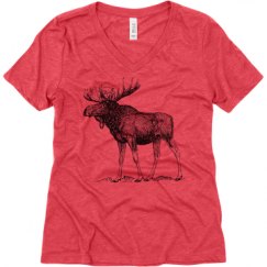 Ladies Relaxed Fit Super Soft Triblend V-Neck Tee