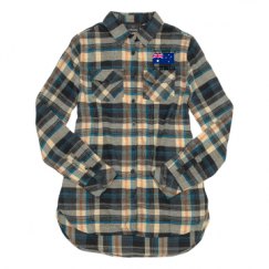 Ladies Long Sleeve Plaid Flannel Shirt