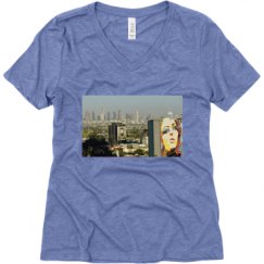 Ladies Relaxed Fit Super Soft Triblend V-Neck Tee