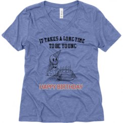 Ladies Relaxed Fit Super Soft Triblend V-Neck Tee