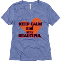 Ladies Relaxed Fit Super Soft Triblend V-Neck Tee