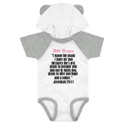 Infant Hooded Raglan Bodysuit with Ears