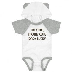 Infant Hooded Raglan Bodysuit with Ears