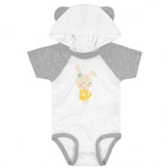 Infant Hooded Raglan Bodysuit with Ears