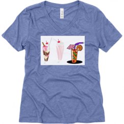 Ladies Relaxed Fit Super Soft Triblend V-Neck Tee