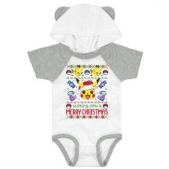 Infant Hooded Raglan Bodysuit with Ears