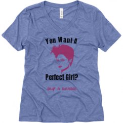 Ladies Relaxed Fit Super Soft Triblend V-Neck Tee