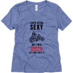 Ladies Relaxed Fit Super Soft Triblend V-Neck Tee