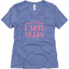 Ladies Relaxed Fit Super Soft Triblend V-Neck Tee