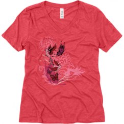 Ladies Relaxed Fit Super Soft Triblend V-Neck Tee