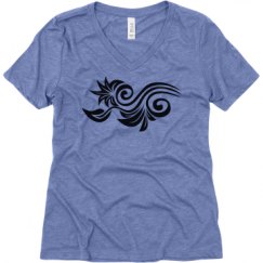 Ladies Relaxed Fit Super Soft Triblend V-Neck Tee