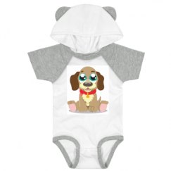 Infant Hooded Raglan Bodysuit with Ears