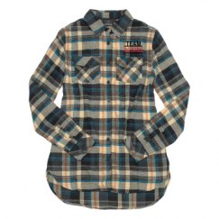 Ladies Long Sleeve Plaid Flannel Shirt