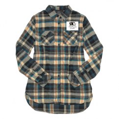 Ladies Long Sleeve Plaid Flannel Shirt