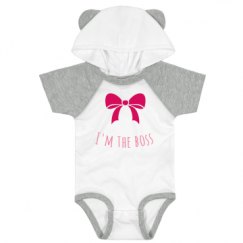 Infant Hooded Raglan Bodysuit with Ears