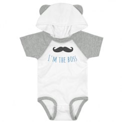 Infant Hooded Raglan Bodysuit with Ears