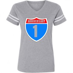 Ladies Relaxed Fit Vintage Sports Tee