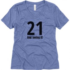 Ladies Relaxed Fit Super Soft Triblend V-Neck Tee