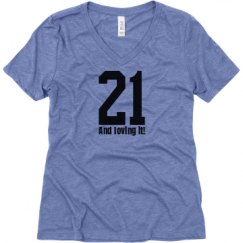 Ladies Relaxed Fit Super Soft Triblend V-Neck Tee