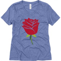 Ladies Relaxed Fit Super Soft Triblend V-Neck Tee