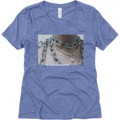 Ladies Relaxed Fit Super Soft Triblend V-Neck Tee