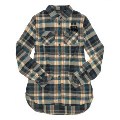 Ladies Long Sleeve Plaid Flannel Shirt