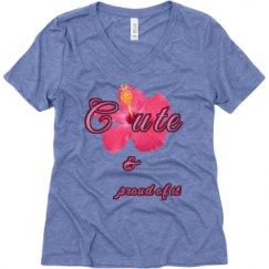 Ladies Relaxed Fit Super Soft Triblend V-Neck Tee