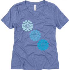 Ladies Relaxed Fit Super Soft Triblend V-Neck Tee