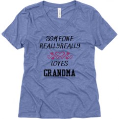 Ladies Relaxed Fit Super Soft Triblend V-Neck Tee