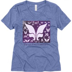 Ladies Relaxed Fit Super Soft Triblend V-Neck Tee