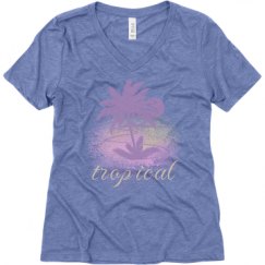 Ladies Relaxed Fit Super Soft Triblend V-Neck Tee