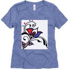 Ladies Relaxed Fit Super Soft Triblend V-Neck Tee