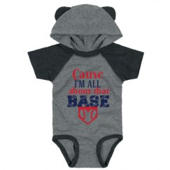 Infant Hooded Raglan Bodysuit with Ears