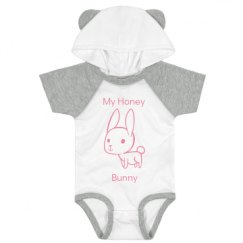 Infant Hooded Raglan Bodysuit with Ears