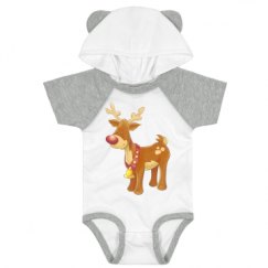 Infant Hooded Raglan Bodysuit with Ears