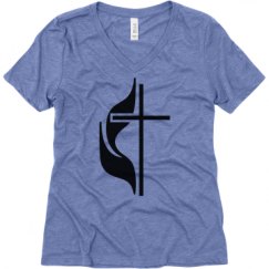 Ladies Relaxed Fit Super Soft Triblend V-Neck Tee