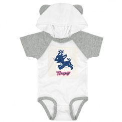 Infant Hooded Raglan Bodysuit with Ears