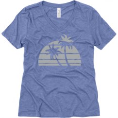 Ladies Relaxed Fit Super Soft Triblend V-Neck Tee