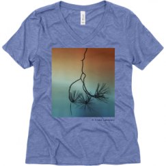 Ladies Relaxed Fit Super Soft Triblend V-Neck Tee