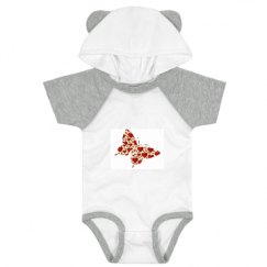 Infant Hooded Raglan Bodysuit with Ears